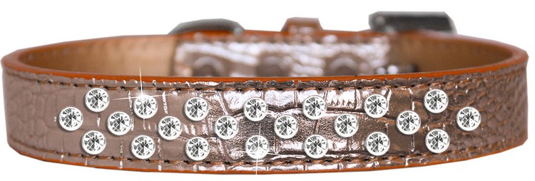 Sprinkles Clear Jewel Croc Dog Collar Copper Size 20